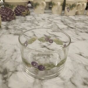 Vintage Clear Glass Grape &‎ Leaf Dessert Bowl | Small Serving Bowl